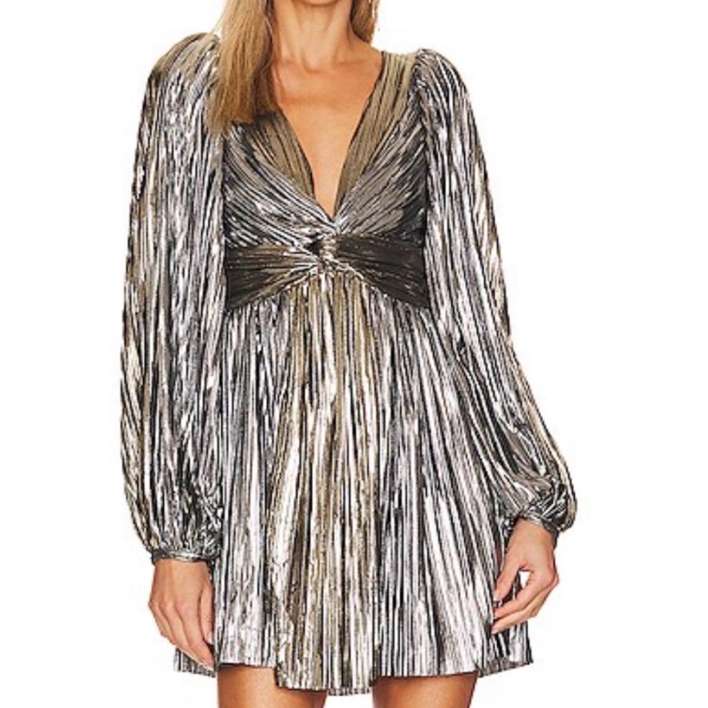 #649 Sabina Musayev Wendy Pleated Mini Dress size M